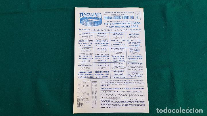 Tauromaquia: PROGRAMA PLAZA DE TOROS VALENCIA (1987) EL SORO, JOSELITO, ORTEGA CANO...