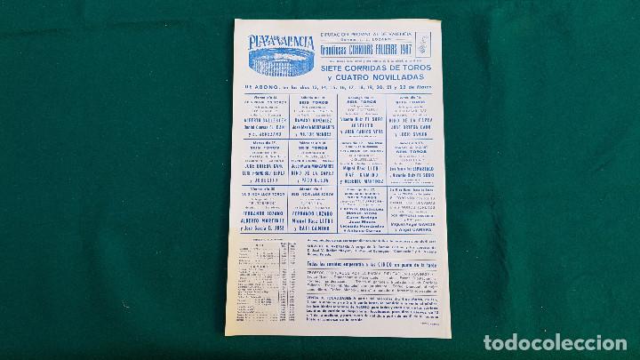 Tauromaquia: PROGRAMA PLAZA DE TOROS VALENCIA (1987) EL SORO, JOSELITO, ORTEGA CANO...