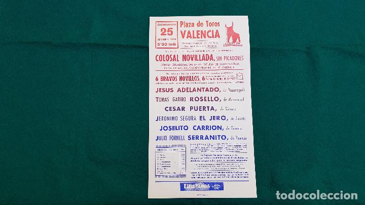 Tauromaquia: CARTEL PLAZA DE TOROS VALENCIA (1988) JESUS ADELANTADO, TOMAS ROSELLO, JOSELITO CARRION...