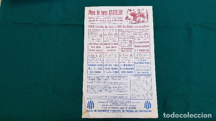 Tauromaquia: CARTEL PLAZA DE TOROS CASTELLON (1987) DAMASO GONZALEZ, NI&Ntilde;O DE LA CAPEA, JOSELITO...