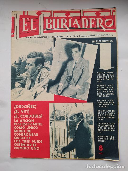Tauromaquia: El Burladero. Semanario gr&aacute;fico de la Fiesta Brava. N&ordm; 68. 2 de junio de 1965. TDKC92