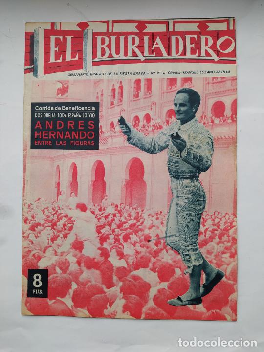 Stierkampf: El Burladero. Semanario gr&aacute;fico de la Fiesta Brava. N&ordm; 20. 1 JULIO 1964. ANDRES HERNANDO. TDKC92