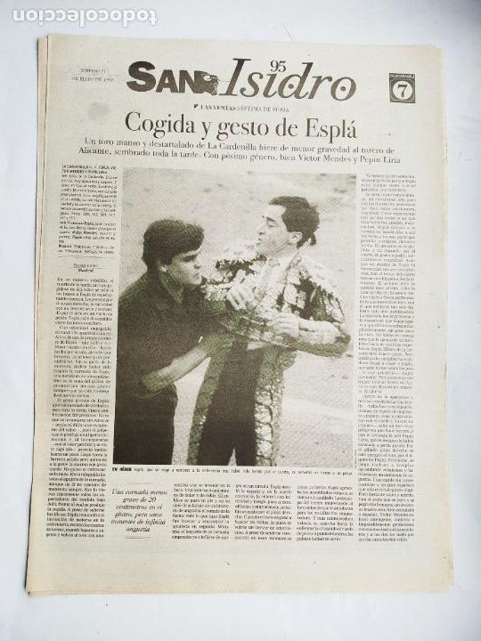 Tauromaquia: DIARIO 16 TOROS. FERIA DE SAN ISIDRO '95. COLECCIONABLE N&ordm; 7. 21 MAYO1995. TDK289B