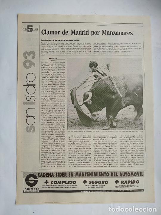 Tauromachia: DIARIO 16 TOROS. FERIA DE SAN ISIDRO '93. COLECCIONABLE N&ordm; 5. 14 MAYO 1993. TDK289B