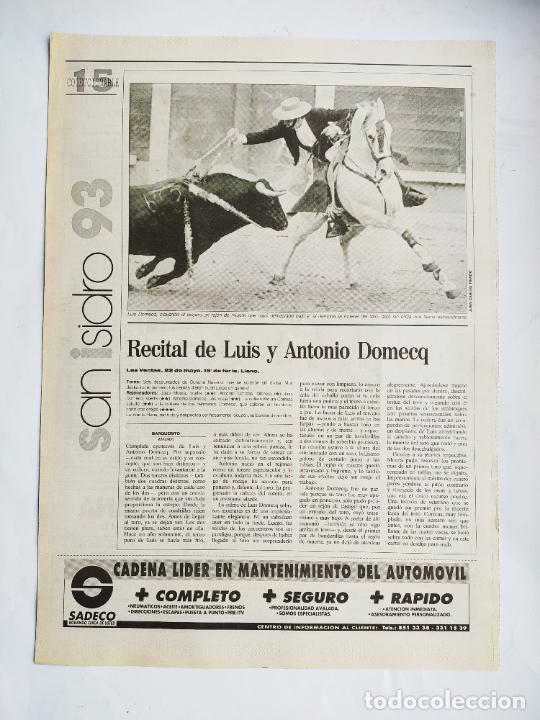 Tauromachia: DIARIO 16 TOROS. FERIA DE SAN ISIDRO '93. COLECCIONABLE N&ordm; 15. 24 MAYO 1993. TDK289B