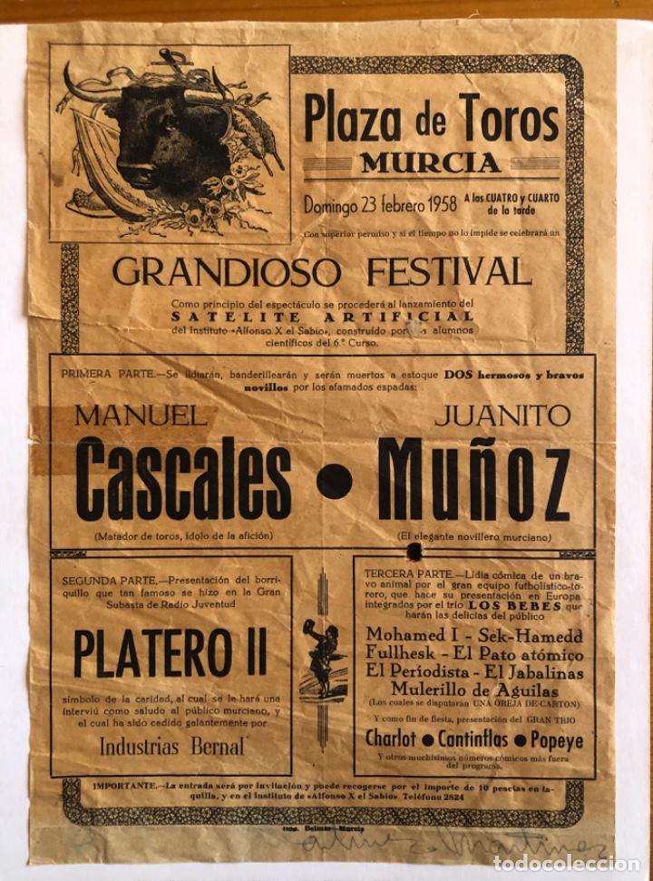 Tauromaquia: MURCIA- CARTEL TOROS- A&Ntilde;O 1958