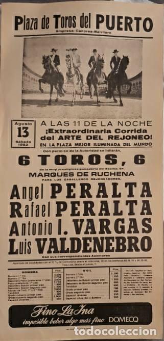 Tauromachia: Cartel. El Puerto. 13 Agosto 1983. Angel Peralta,Rafael Peralta, Antonio I. Vargas, Luis Valdenebro