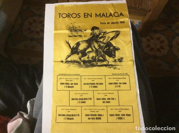 Tauromaquia: Cartel toros en malaga 1966 antonio ordo&ntilde;ez el cordobes el viti monde&ntilde;o 22 x 40 mas o menos de tela