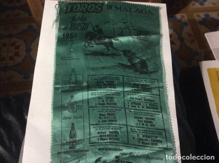 Tauromaquia: Cartel toros en malaga 1969 ordo&ntilde;ez camino el viti bohorquez 22 x 40 mas o menos de tela