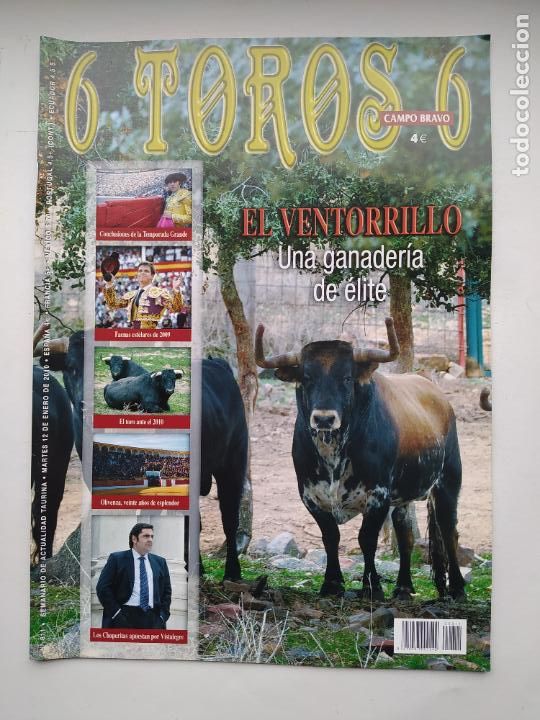 Stierkampf: 6 TOROS 6. N&ordm; 811 SEMANARIO DE ACTUALIDAD TAURINA. 12 ENERO 2010. EL VENTORRILLO GANADERIA. TDKC98