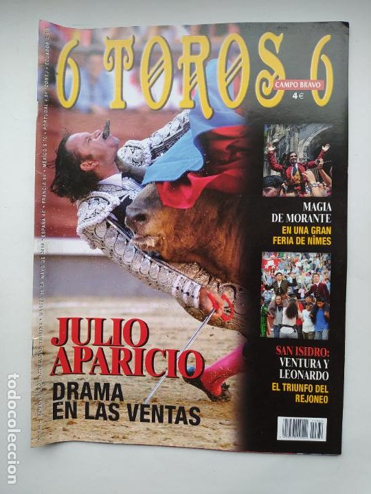 Tauromaquia: 6 TOROS 6. N&ordm; 830 SEMANARIO DE ACTUALIDAD TAURINA. 25 MAYO 2010. JULIO APARICIO COGIDA TDKC98