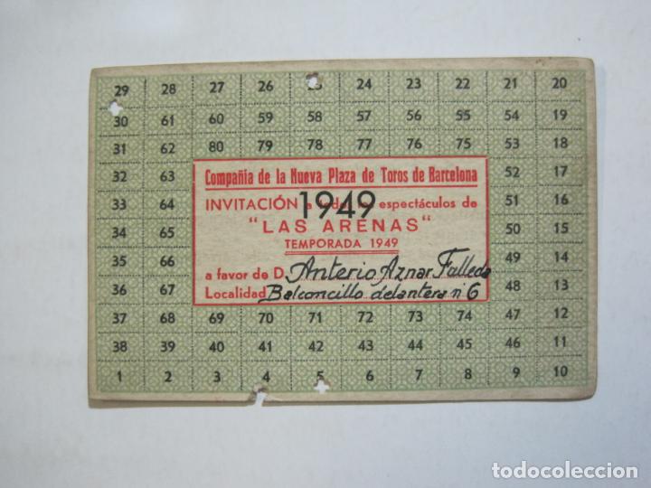 Tauromaquia: BARCELONA-COMPA&Ntilde;IA DE LA NUEVA PLAZA DE TOROS-LAS ARENAS-A&Ntilde;O 1949-INVITACION-VER FOTOS-(76.514)