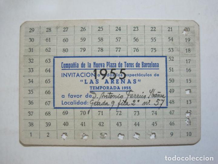 Tauromaquia: BARCELONA-COMPA&Ntilde;IA DE LA NUEVA PLAZA DE TOROS-LAS ARENAS-A&Ntilde;O 1955-INVITACION-VER FOTOS-(76.515)