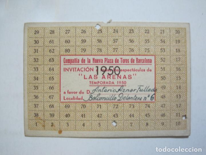 Tauromaquia: BARCELONA-COMPA&Ntilde;IA DE LA NUEVA PLAZA DE TOROS-LAS ARENAS-A&Ntilde;O 1950-INVITACION-VER FOTOS-(76.516)