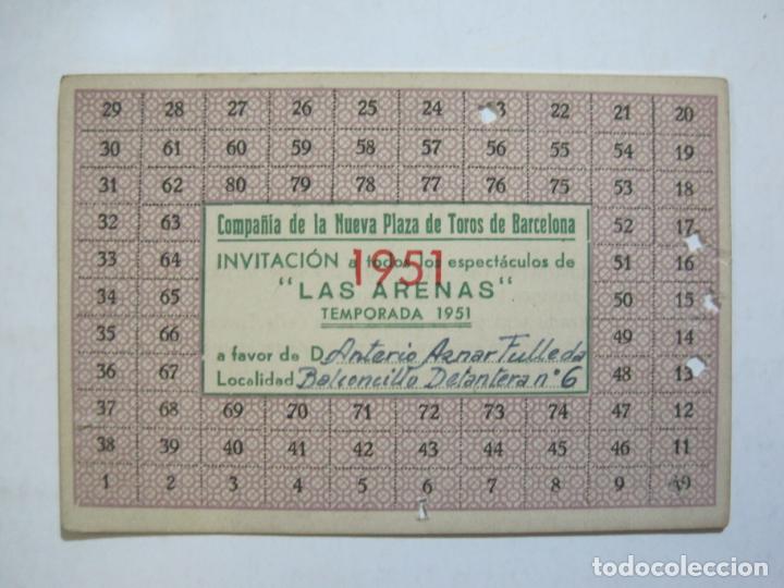 Tauromaquia: BARCELONA-COMPA&Ntilde;IA DE LA NUEVA PLAZA DE TOROS-LAS ARENAS-A&Ntilde;O 1951-INVITACION-VER FOTOS-(76.517)