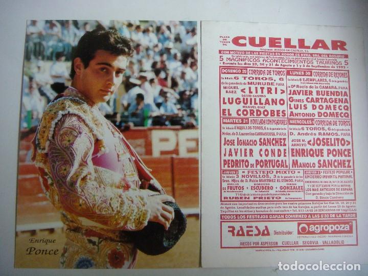 Tauromaquia: FOTO CARTEL TAURINO DE ENRIQUE PONCE FERIA DE CUELLAR 1993--(&)