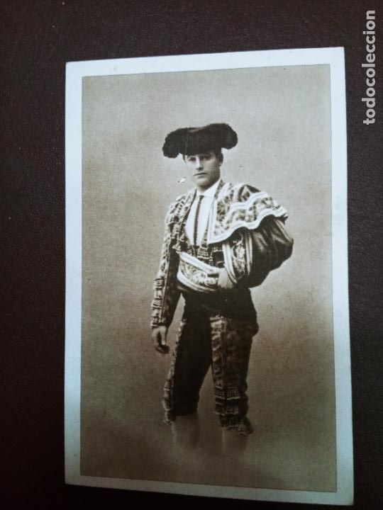 Tauromaquia: Postal torero Emilio Torres Reina, Bombita I. Ficha de Curro Meloja. Ediciones Larrisal