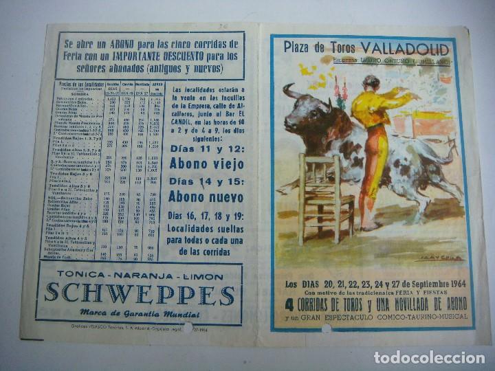 Tauromaquia: CARTEL DE FERIA PLAZA DE TOROS DE VALLADOLID SEPTIEMBRE 1964