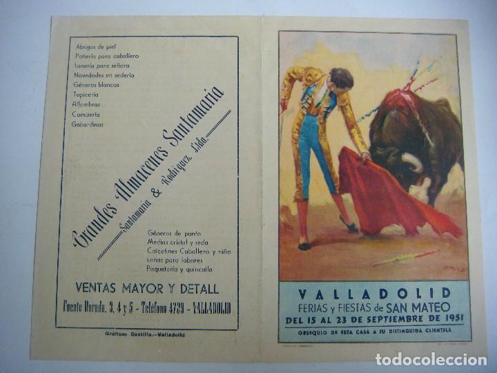 Tauromaquia: CARTEL DE FERIA PLAZA DE TOROS DE VALLADOLID SEPTIEMBRE 1951