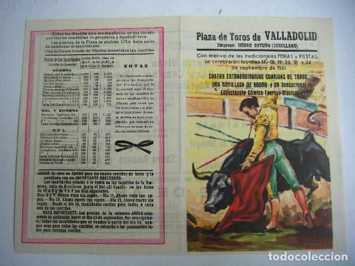 Tauromaquia: CARTEL DE FERIA PLAZA DE TOROS DE VALLADOLID SEPTIEMBRE A&Ntilde;O 1961