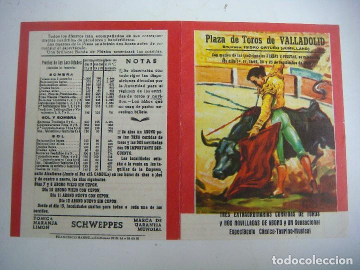 Tauromaquia: CARTEL DE FERIA PLAZA DE TOROS DE VALLADOLID SEPTIEMBRE A&Ntilde;O 1962