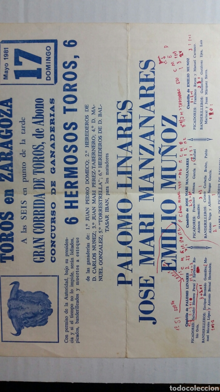 Tauromaquia: ZARAGOZA programa de Toros de mano a&ntilde;o 1981 - Foto 3