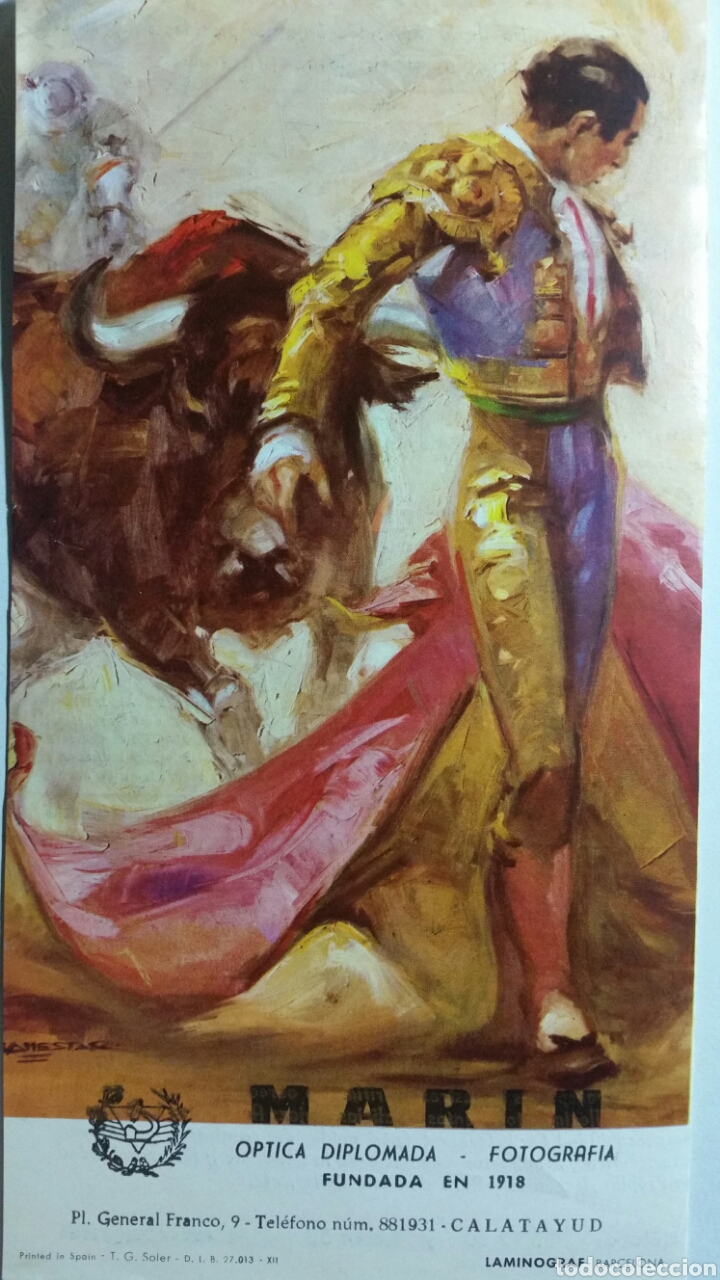 Tauromaquia: CALATAYUD Programa de Toros de mano a&ntilde;o 1971 - Foto 2