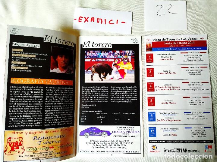 Tauromaquia: 2014 - LAS VENTAS - PROGRAMA DE MANO - ABELL&Aacute;N MATA SEIS TOROS - Foto 2