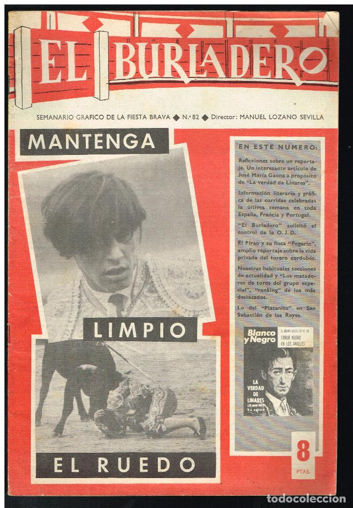 Tauromaquia: EL BURLADERO N&ordm; 82. SEMANARIO GR&aacute;FICO DE LA FIESTA BRAVA - 1965