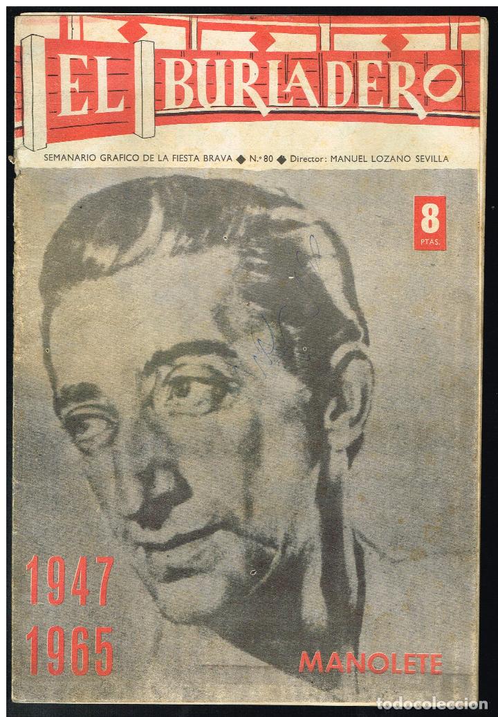 Tauromaquia: EL BURLADERO N&ordm; 80. SEMANARIO GR&aacute;FICO DE LA FIESTA BRAVA - 1965