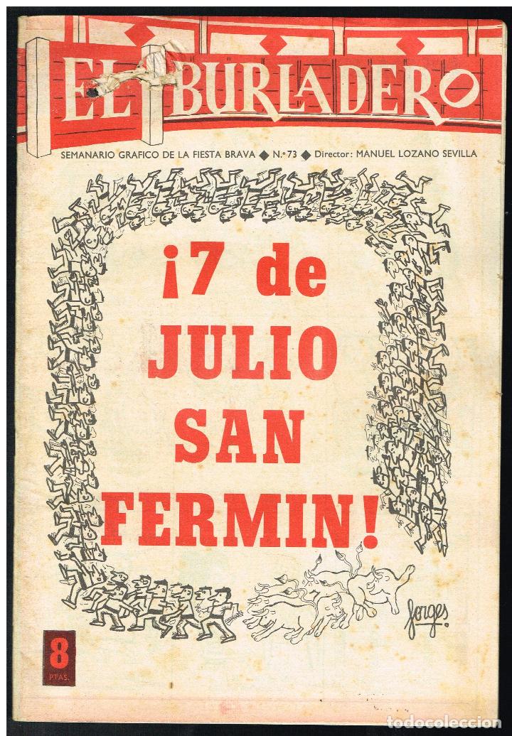 Tauromaquia: EL BURLADERO N&ordm; 73. SEMANARIO GR&aacute;FICO DE LA FIESTA BRAVA - 1965 - PORTADA FORGES