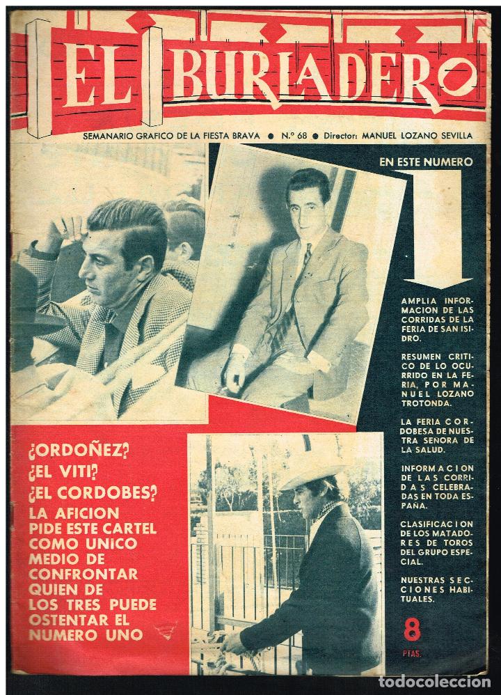 Tauromaquia: EL BURLADERO N&ordm; 68. SEMANARIO GR&Aacute;FICO DE LA FIESTA BRAVA - 1965