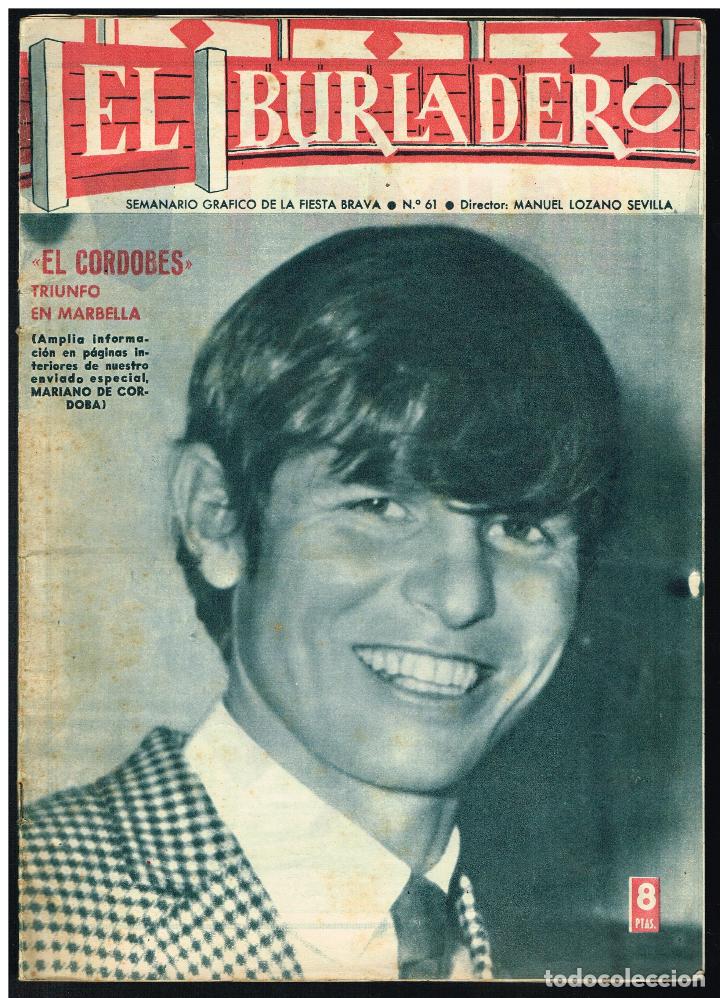 Tauromaquia: EL BURLADERO N&ordm; 61. SEMANARIO GR&Aacute;FICO DE LA FIESTA BRAVA - 1965