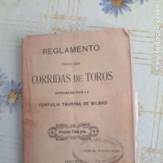 Tauromaquia: LIBRO REGLAMENTO CORRIDAS DE TOROS 1906 BILBAO. Lote 248028290