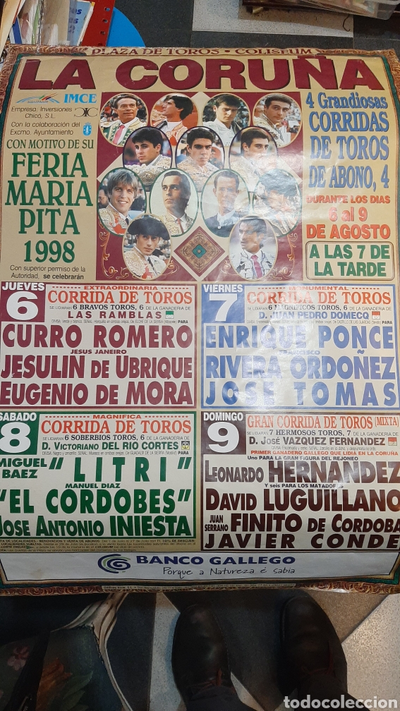 Tauromaquia: 1998 FERIA MAR&Iacute;A PITA LA CORU&Ntilde;A TOROS COLISEVM
