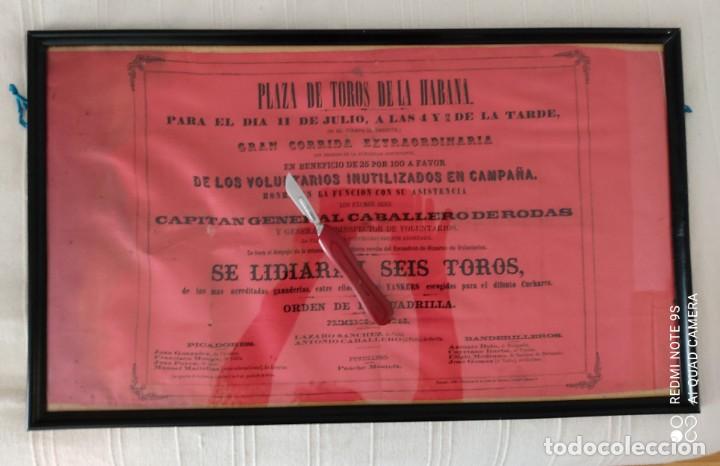 Bullfighting: CARTEL EN SEDA DE LA PLAZA DE TOROS DE LA HABANA