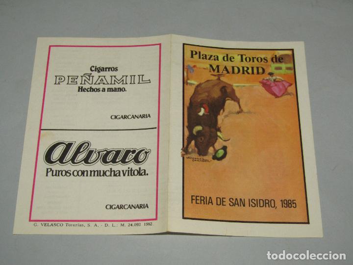 Tauromaquia: Antiguo Programa de las Corridas Plaza de Toros de Madrid Feria San Isidro del A&ntilde;o 1985