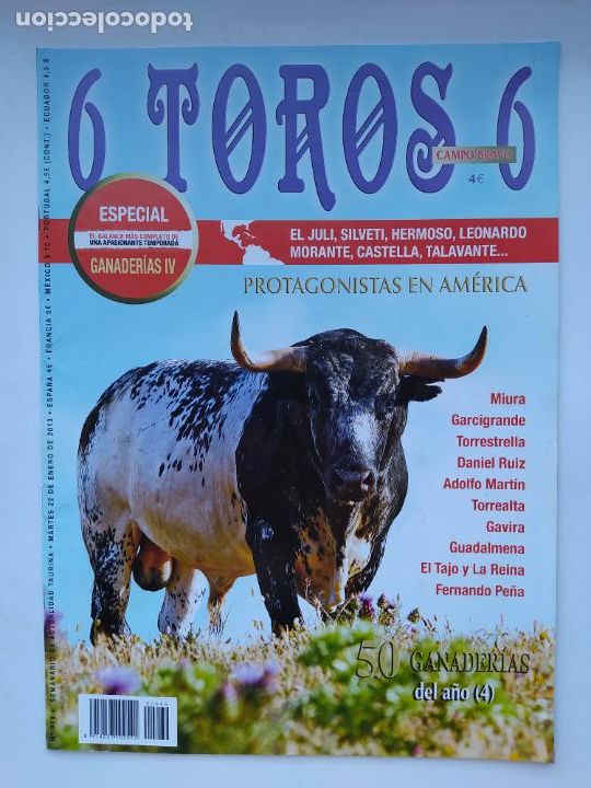 Stierkampf: 6 TOROS 6. N&ordm; 969 SEMANARIO DE ACTUALIDAD TAURINA. 22 ENERO 2013 ESPECIAL GANADERIAS IV. TDKC125