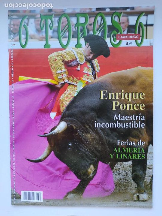 Tauromaquia: 6 TOROS 6. N&ordm; 792 SEMANARIO DE ACTUALIDAD TAURINA. 1 SEPTIEMBRE 2009. ENRIQUE PONCE. TDKC125