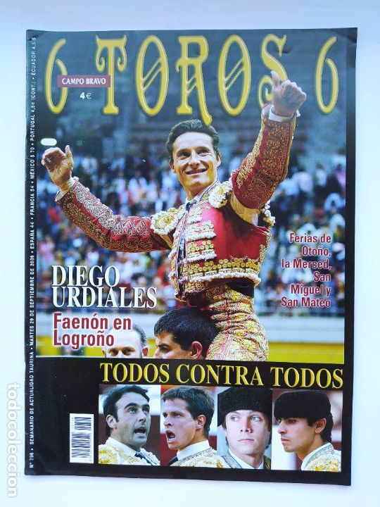 Stierkampf: 6 TOROS 6. N&ordm; 796 SEMANARIO DE ACTUALIDAD TAURINA. 29 SEPTIEMBRE 2009 DIEGO URDIALES LOGRO&Ntilde;O TDKC125