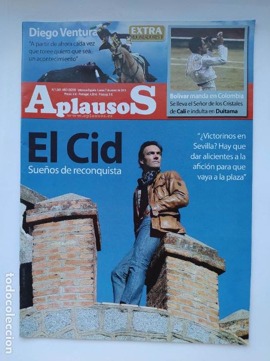 Tauromachie: REVISTA TAURINA APLAUSOS. N&ordm; 1841. 7 ENERO 2013. EL CID SUE&Ntilde;OS DE RECONQUISTA . TDKC125
