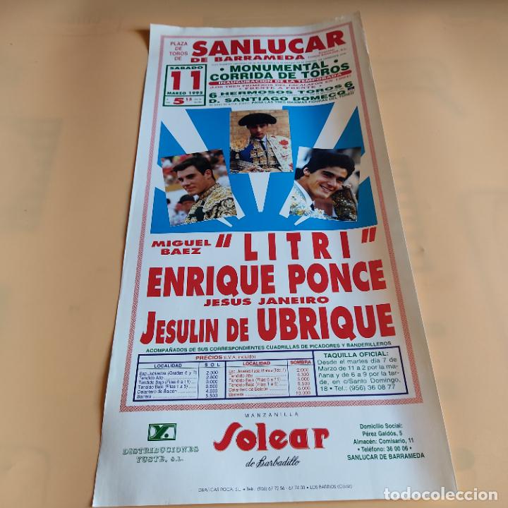 Tauromaquia: SANLUCAR DE BARRAMEDA 1995.LITRI.ENRIQUE PONCE.JESULIN DE UBRIQUE.TOROS DE D.SANTIAGO DOMECQ.
