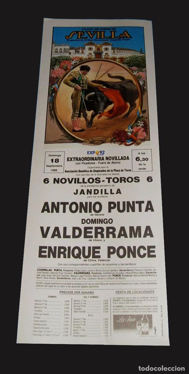 Tauromaquia: ENRIQUE PONCE, PUNTA Y VALDERRAMA. SEVILLA 1988. EXPO' 92