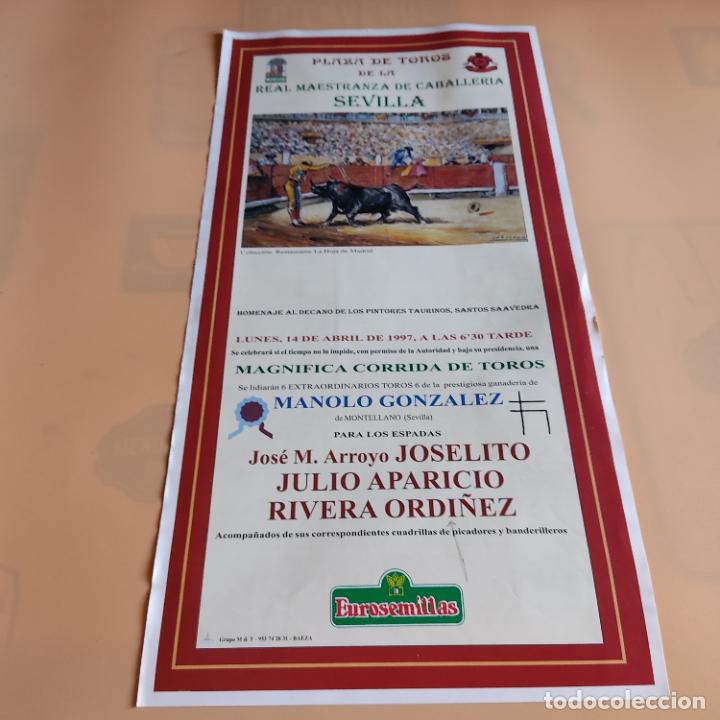 Tauromaquia: SEVILLA 1997.JOSELITO. JULIO APARICIO. RIVERA ORDO&Ntilde;EZ. TOROS DE MANOLO GONZALEZ. MEDIDAS: 45 X 23.