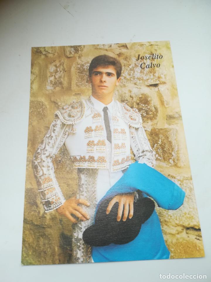 Tauromaquia: LAMINA IMAGEN. TORERO. JOSELITO CALVO. 16 X 23 CM. PUBLICIDAD AL DORSO