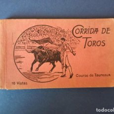 Tauromaquia: ORIGINAL Y ANTIGUO ALBUM DE POSTALES CON 16 FOTOGRAFIAS DE CORRIDAS DE TOROS EN COLOR. TAUROMAQUIA.. Lote 315076098