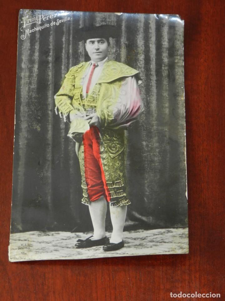 Stierkampf: FOTO POSTAL DE TOROS: TORERO TRINI PEREZ, MACHAQUITO DE SEVILLA (ED.V.L. NUM.77/21), NO CIRCULADA.