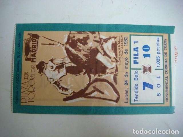 Tauromachie: ENTRADA DE PLAZA DE TOROS MADRID LUNES-24 DE MAYO 1982,CAJ-N&ordm;-29
