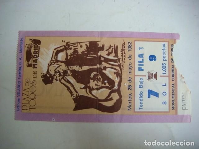 Tauromachie: ENTRADA DE PLAZA DE TOROS MADRID MARTES-25 DE MAYO 1982,CAJ-N&ordm;-29