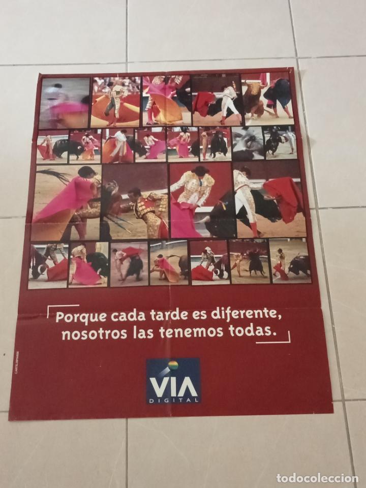 Bullfighting: CARTEL. PUBLICIDAD. TOROS. VIA DIGITAL PARA VER LOS TOROS. TELEVIS&Oacute;N. VARIAS ESCENAS. 60 X 80 CM